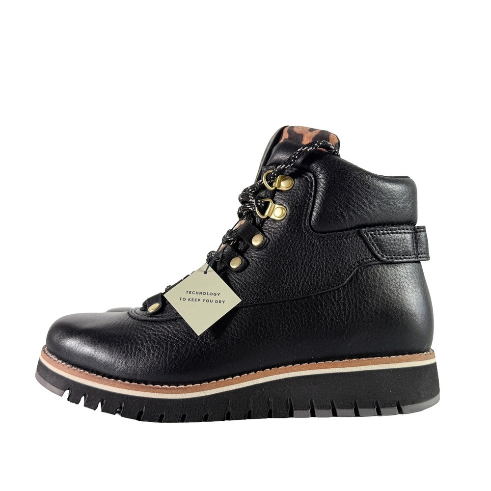 Cole Haan Zerogrand Explorer Gateway Hiker WP Boots Black Leopard 6 B W25589